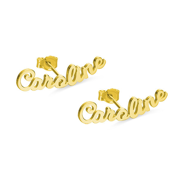 Personalized Name Stud Earrings for Her