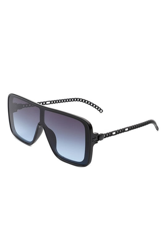 Square Fashion Flat Top Oversize Retro Sunglasses