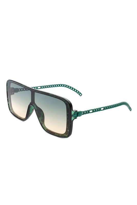 Square Fashion Flat Top Oversize Retro Sunglasses