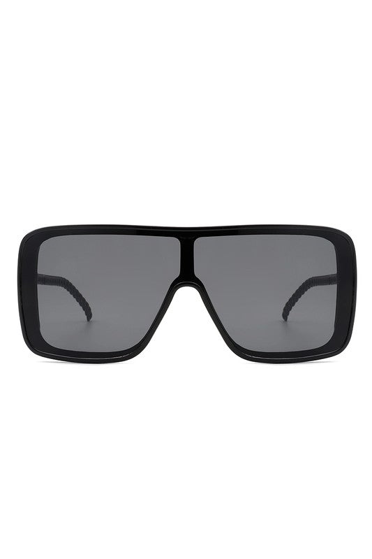 Square Fashion Flat Top Oversize Retro Sunglasses