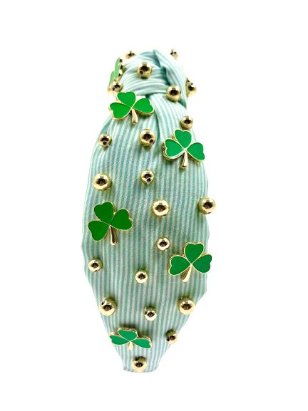 Shamrock Headband with gold beads