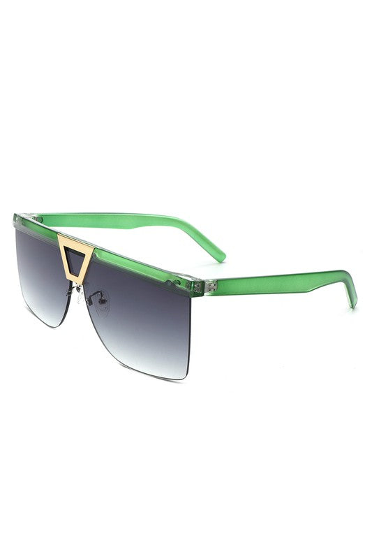 Oversize Half Frame Fashion Square Sunglasses