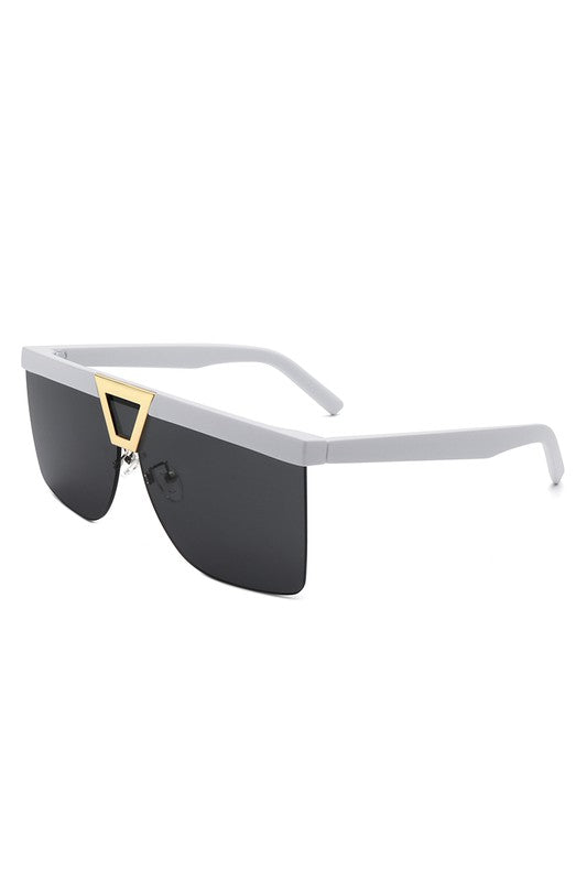 Oversize Half Frame Fashion Square Sunglasses