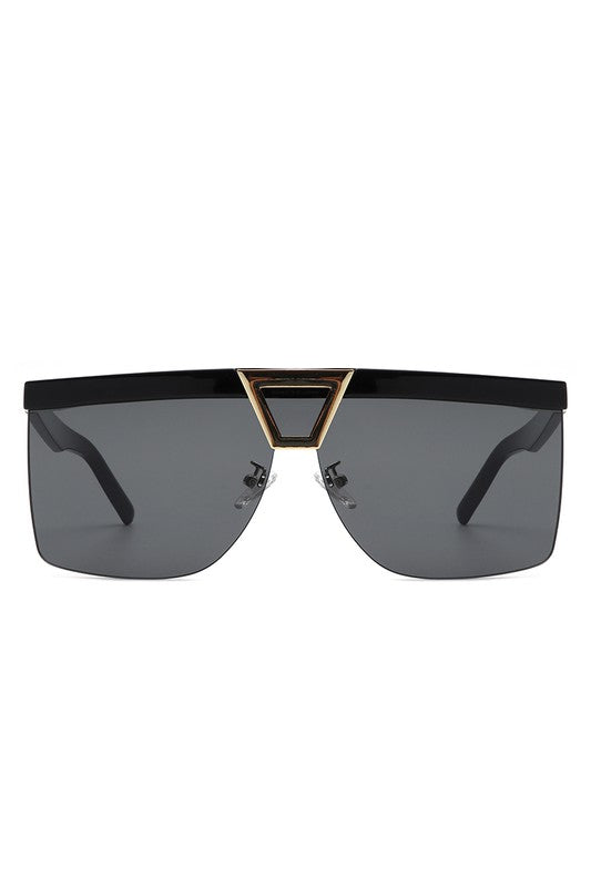 Oversize Half Frame Fashion Square Sunglasses