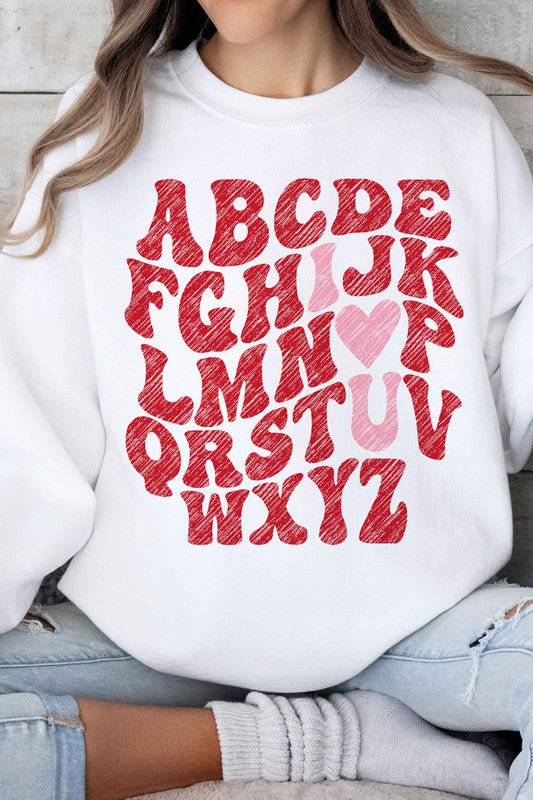 ABCD I LOVE YOU GRAPHIC SWEATSHIRT