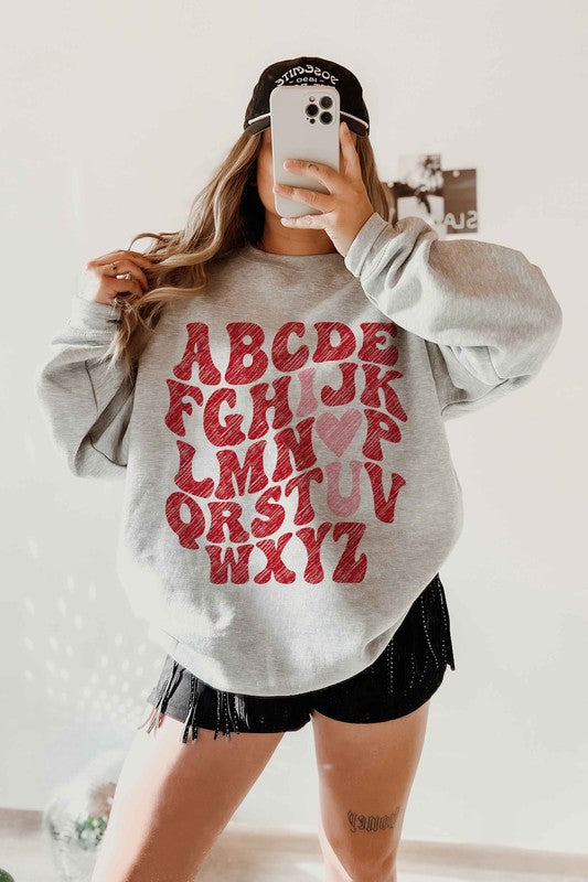 ABCD I LOVE YOU GRAPHIC SWEATSHIRT