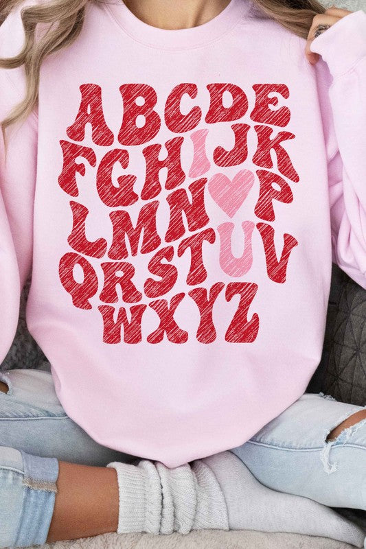 ABCD I LOVE YOU GRAPHIC SWEATSHIRT