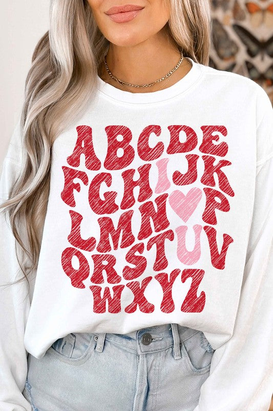 ABCD I LOVE YOU GRAPHIC SWEATSHIRT