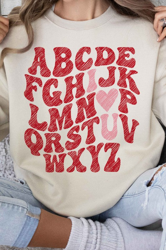 ABCD I LOVE YOU GRAPHIC SWEATSHIRT