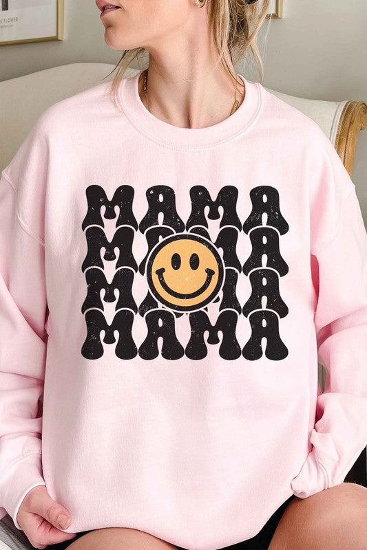 HAPPY FACE MAMA REPEAT Graphic Sweatshirt