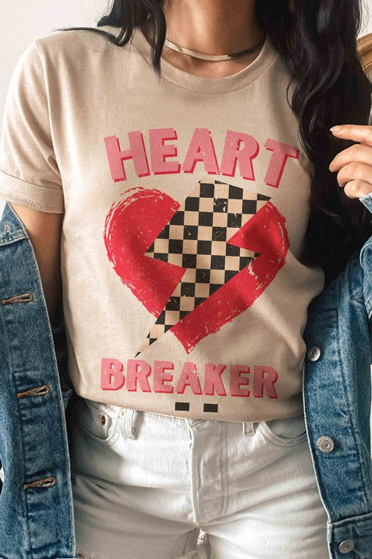 CHECKERED LIGHTNING HEARTBREAKER Graphic T-Shirt