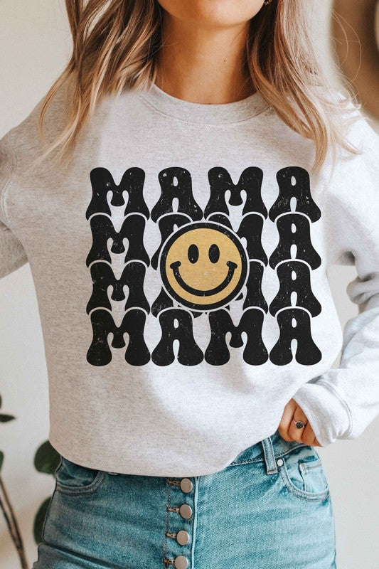 HAPPY FACE MAMA REPEAT Graphic Sweatshirt